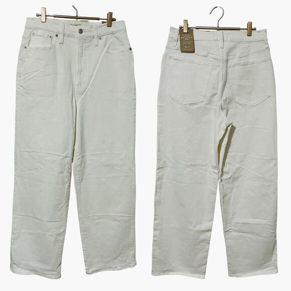Madewell The Perfect Vintage Wide Leg Crop Jeans Size 30 TALL White Stretchy NWT - Picture 1 of 6